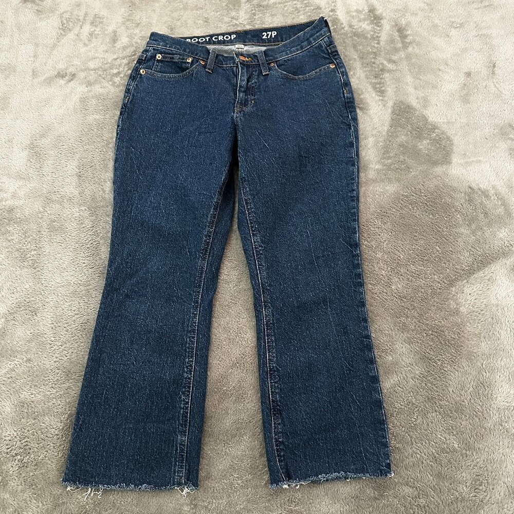 J. Crew Demi Boot Cut Crop Dark Wash Jeans Women's 27 Petite 27P